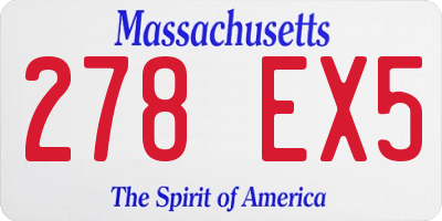 MA license plate 278EX5