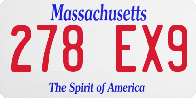 MA license plate 278EX9