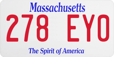 MA license plate 278EY0