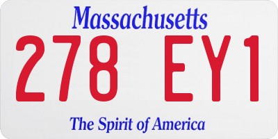 MA license plate 278EY1