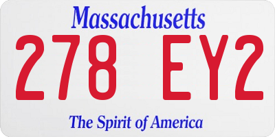 MA license plate 278EY2