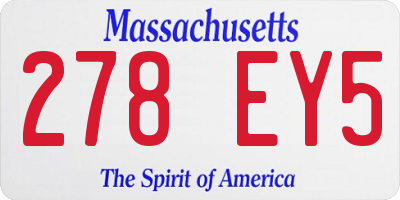 MA license plate 278EY5