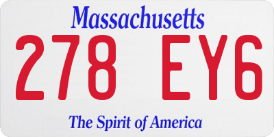 MA license plate 278EY6