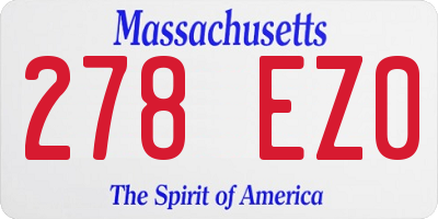 MA license plate 278EZ0