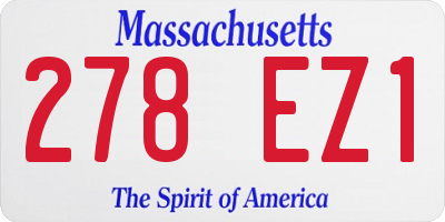 MA license plate 278EZ1