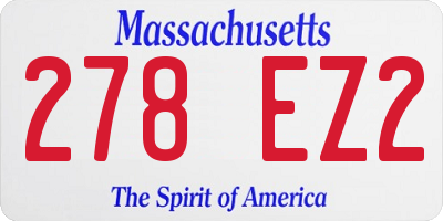 MA license plate 278EZ2