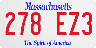 MA license plate 278EZ3