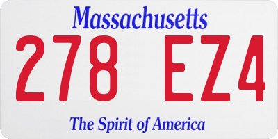 MA license plate 278EZ4