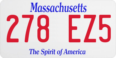 MA license plate 278EZ5