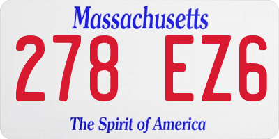 MA license plate 278EZ6