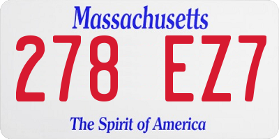MA license plate 278EZ7
