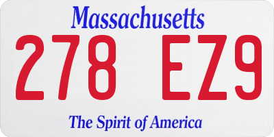 MA license plate 278EZ9