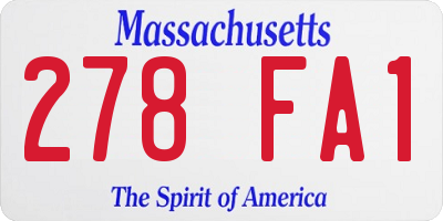 MA license plate 278FA1