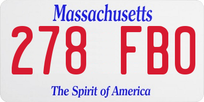 MA license plate 278FB0