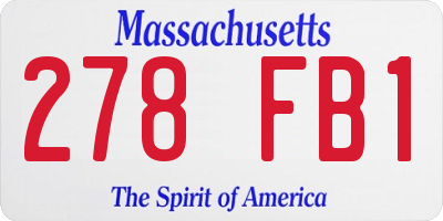 MA license plate 278FB1
