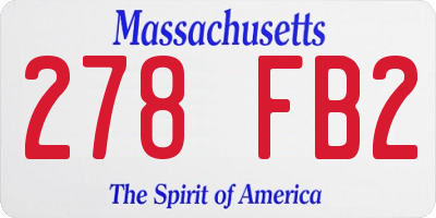 MA license plate 278FB2