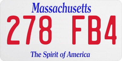 MA license plate 278FB4
