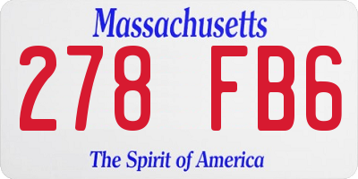 MA license plate 278FB6