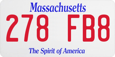 MA license plate 278FB8