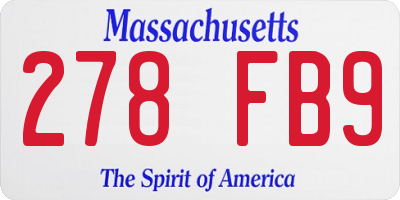 MA license plate 278FB9