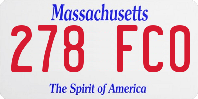 MA license plate 278FC0