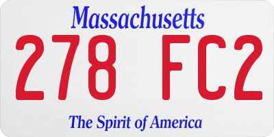 MA license plate 278FC2