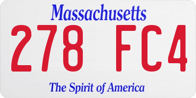 MA license plate 278FC4