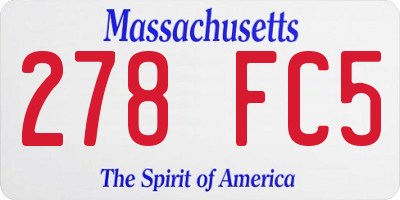 MA license plate 278FC5