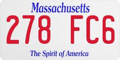MA license plate 278FC6
