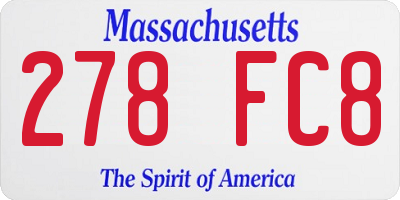 MA license plate 278FC8