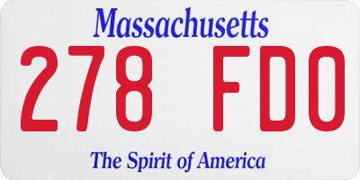 MA license plate 278FD0
