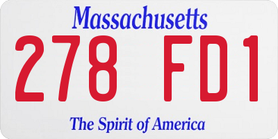 MA license plate 278FD1