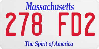 MA license plate 278FD2