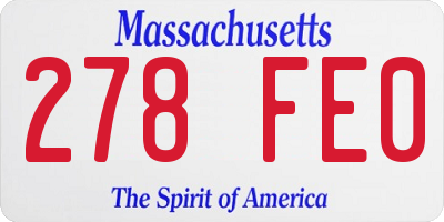 MA license plate 278FE0