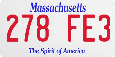 MA license plate 278FE3