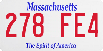 MA license plate 278FE4