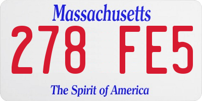 MA license plate 278FE5