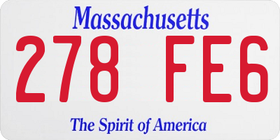 MA license plate 278FE6