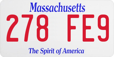 MA license plate 278FE9