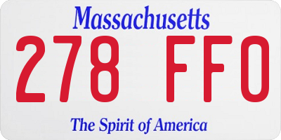 MA license plate 278FF0