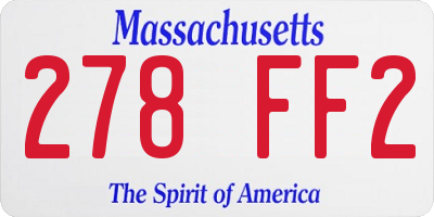 MA license plate 278FF2