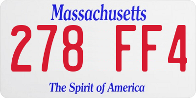 MA license plate 278FF4