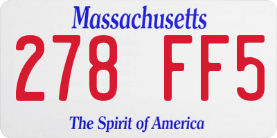 MA license plate 278FF5