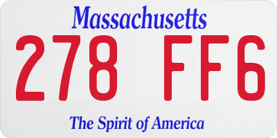MA license plate 278FF6