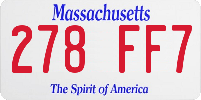 MA license plate 278FF7