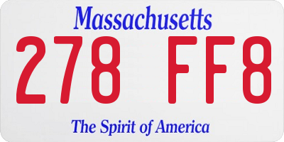 MA license plate 278FF8