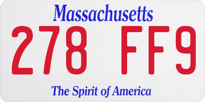 MA license plate 278FF9