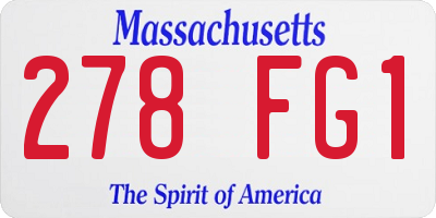 MA license plate 278FG1