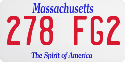 MA license plate 278FG2