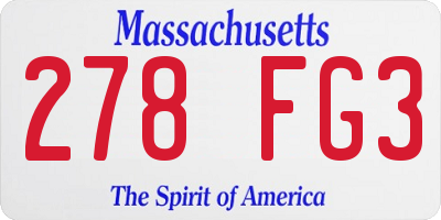 MA license plate 278FG3